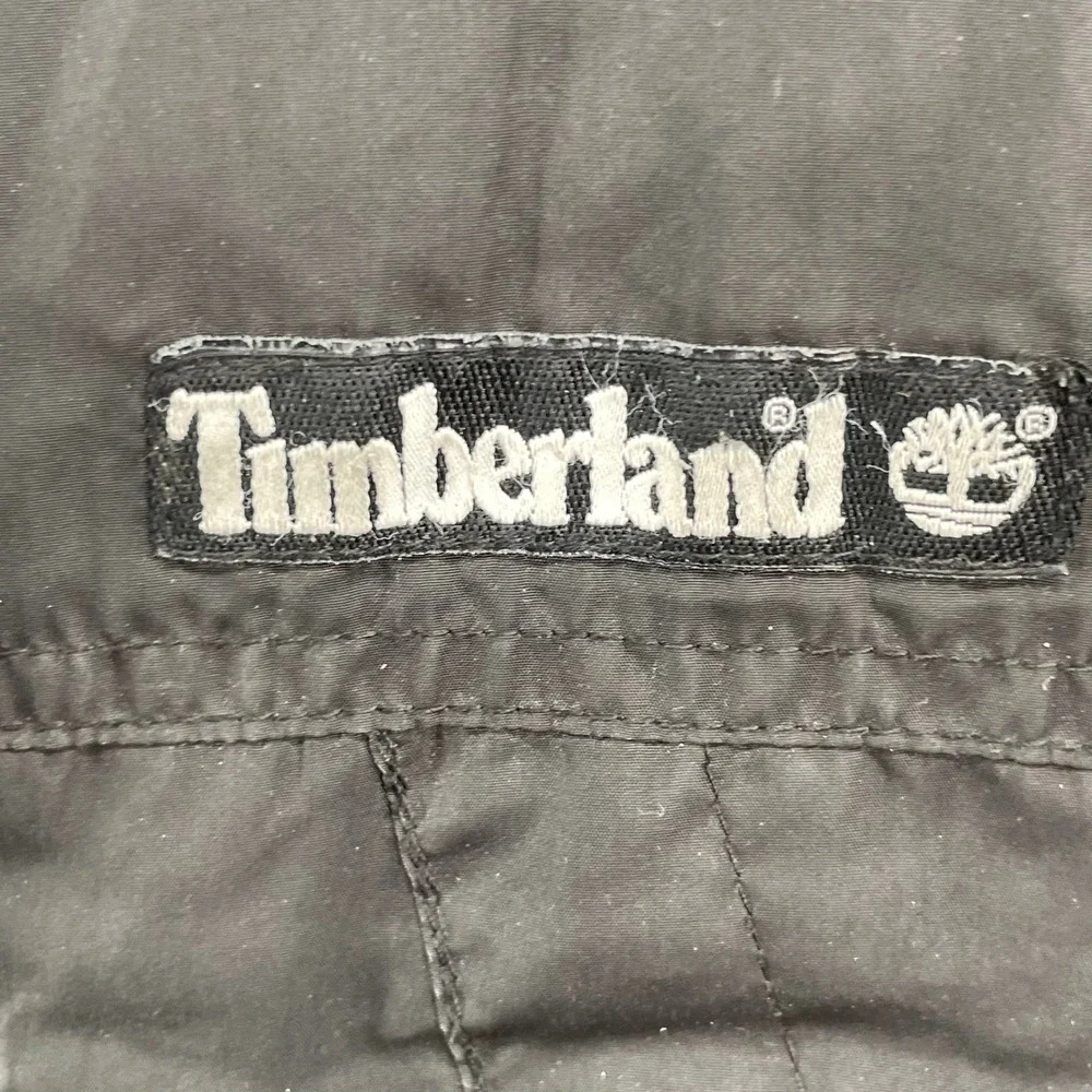 Timberland Hooded Parka Jacket Boys Size S 7/8 Black Insulated Fleece Lined Coat